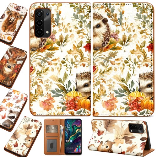 Autumn animals leather wallet - autumn,