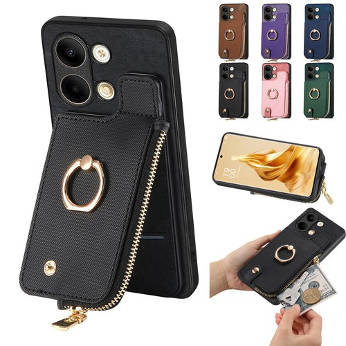 Zip wallet card case ring - case,